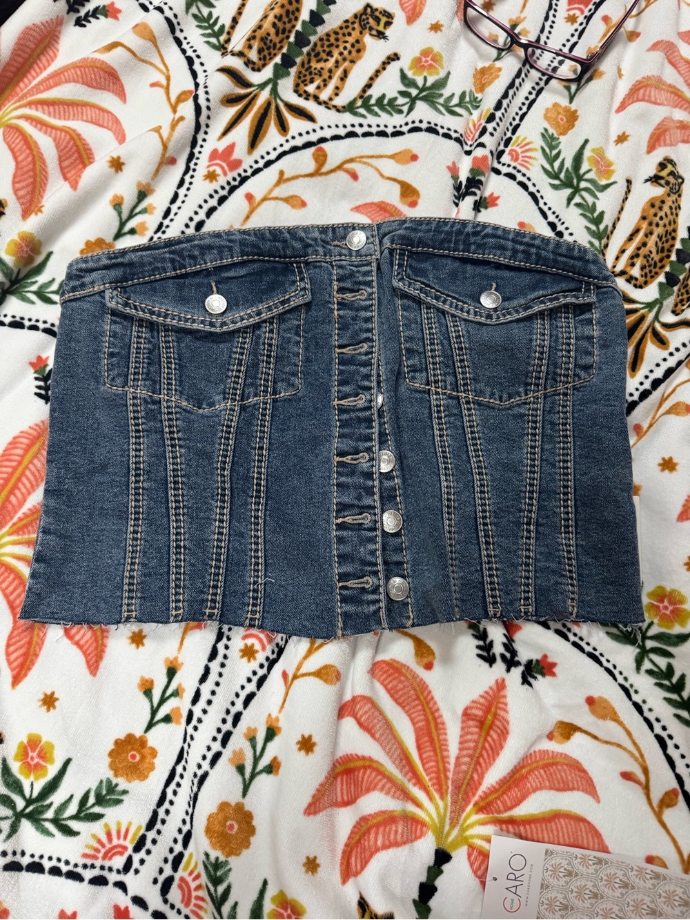 Forever 21 Light Blue Denim Jean Bustier top